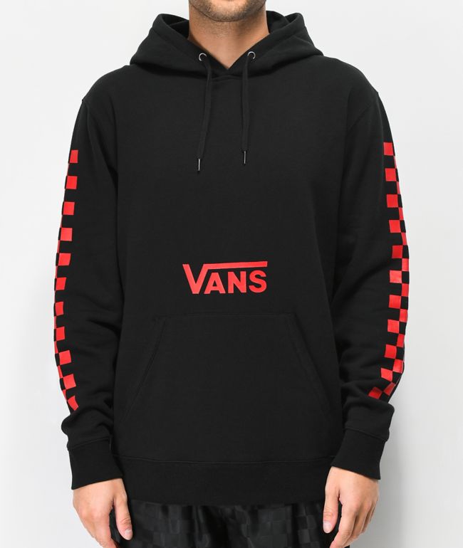 Red and black vans hoodie sales
